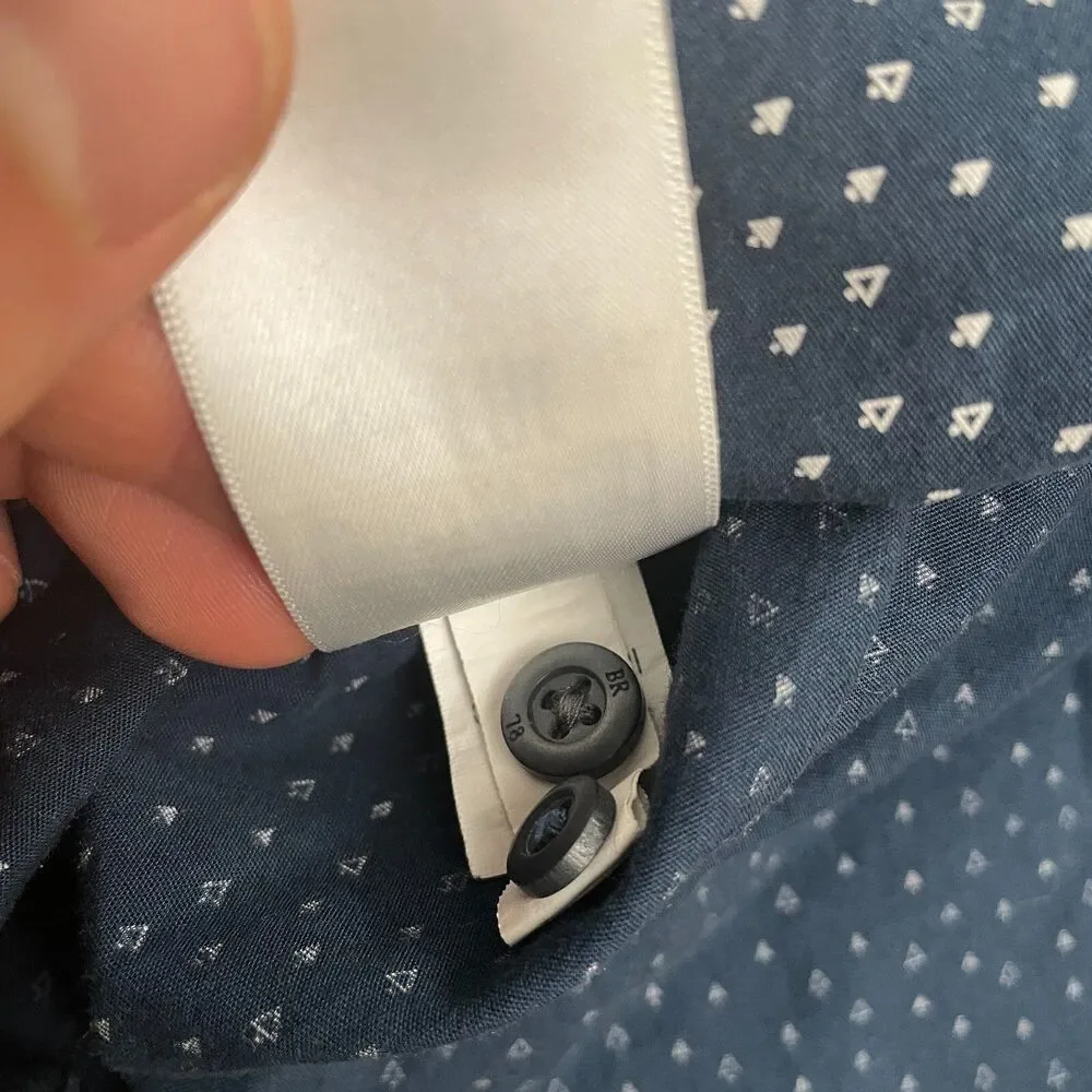 Banana Republic Custom Wash Shirt Mens Medium Blue Grant Fit Printed Cotton Top